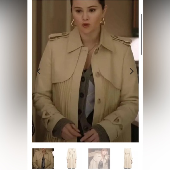 NWT Wilson Jackets Classic Beige Pleated Trench Coat Medium - Picture 3 of 13